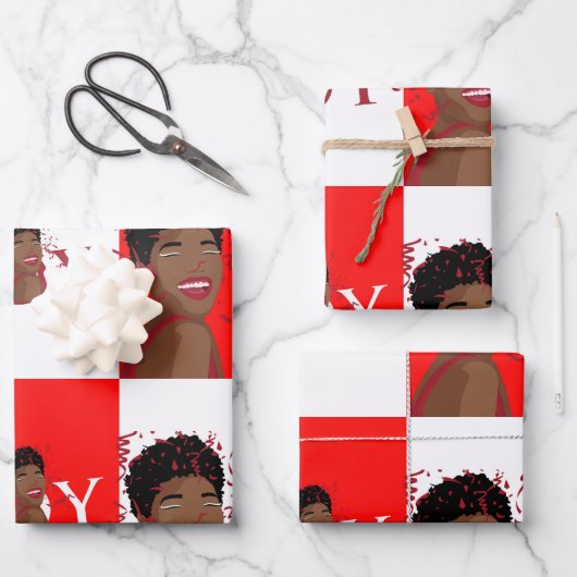 Feuilles plates en papier à envelopper Red Joy Con (Recto)