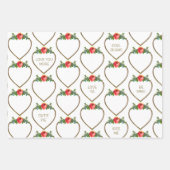 Feuilles plats en papier d'enveloppement de coeur (Devant)