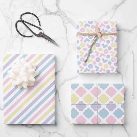 Feuilles plats en papier d'enveloppement pastel (s (Recto)