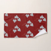 Feuilles qui tombent Cinnamon Rouge (Serviette à main)