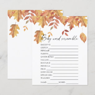 Feuilles qui tombent - Jeu de bébé en mots mêlés p