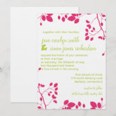 Feuilles roses -Belles invitations de mariage (Devant / Derrière)