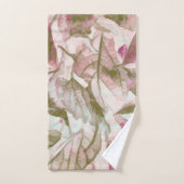 Feuilles roses et verts tombés (Serviette à main)