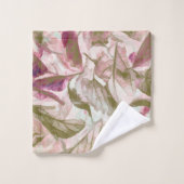 Feuilles roses et verts tombés (Gant de toilette)