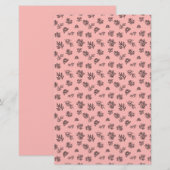 Feuilles + Roses tirés à la main sur n'importe que (Devant / Derrière)
