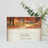 Feuilles Rustique Automne Mariage Automne Cartes R (Debout devant)