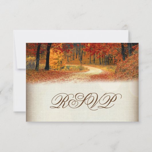 Feuilles Rustique Automne Mariage Automne Cartes R (Dos)