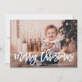 Feuilles rustiques Joyeux Noël Photo Carte de Noël (Devant)