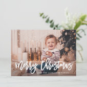 Feuilles rustiques Joyeux Noël Photo Carte de Noël (Debout devant)