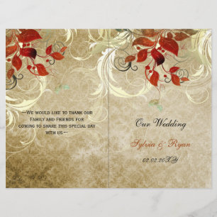 Feuilles rustiques tombent bi-pli Programme de mar