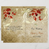 Feuilles rustiques tombent bi-pli Programme de mar (Devant / Derrière)