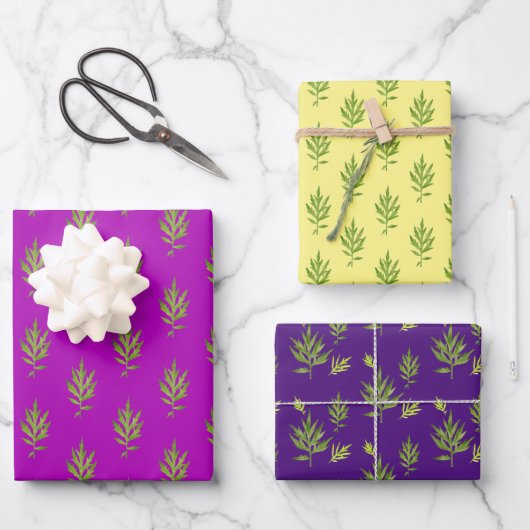 Feuilles sauvages sur un ensemble de papier d'enve (Recto)