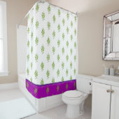 Feuilles sauvages sur un rideau de douche (En situation)