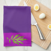 Feuilles sauvages sur une serviette de cuisine (Quart Plié)