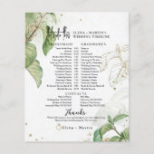 Feuilles + Script Texte Mariage Jour Timeline (Devant)