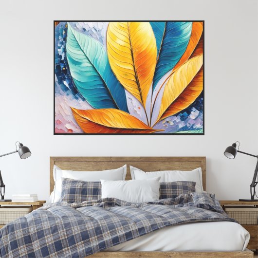 Feuilles Skyfire | Impression Abstraite céleste (Insitu(Chambre))