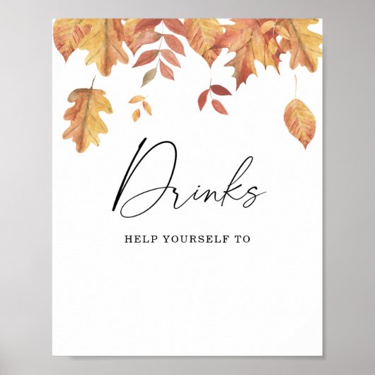 Feuilles tombantes - Boissons Affiche (Devant)