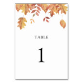 Feuilles tombantes - numéro de table de mariage (Dos)