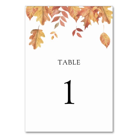 Feuilles tombantes - numéro de table de mariage (Par défaut)