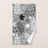 Feuilles tombés Lg Motif Monochrome sur Grey (Serviette à main)