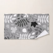 Feuilles tombés Lg Motif Monochrome sur Grey (Serviette à main)