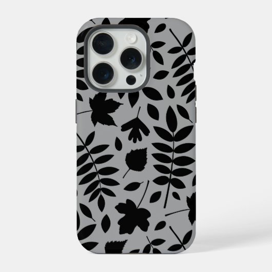 Feuilles tombés Lg Motif noir sur gris (Verso)