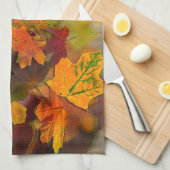 Feuilles tombés ~ Serviette de cuisine (Quart Plié)