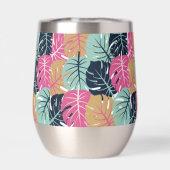 Feuilles Tropical Palm en rose et bleu | (Arrière)