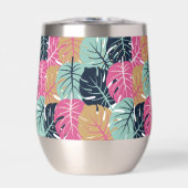 Feuilles Tropical Palm en rose et bleu | (Avant)
