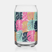 Feuilles Tropical Palm en rose et bleu | Verre (Verso)