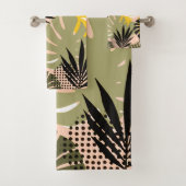 Feuilles Tropicales Abstraites Modernes & Points (En situation)