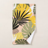 Feuilles Tropicales Abstraites Modernes & Points (Serviette à main)