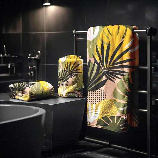 Feuilles Tropicales Abstraites Modernes & Points