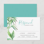 Feuilles Tropicales Aquarelle Réponse RSVP (Devant / Derrière)