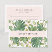 Feuilles Tropicales | Choix de Repas RSVP Rose et (Devant / Derrière)