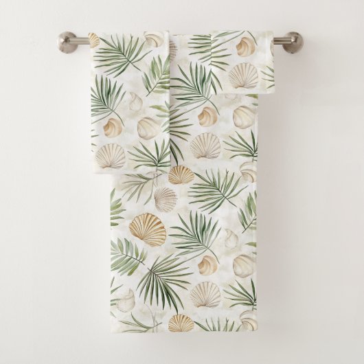Feuilles tropicales coquillages de plage (En situation)