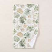 Feuilles tropicales coquillages de plage (Serviette à main)
