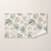 Feuilles tropicales coquillages de plage (Serviette à main)