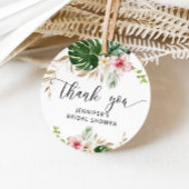 Feuilles tropicales, étiquette de faveur de baby s