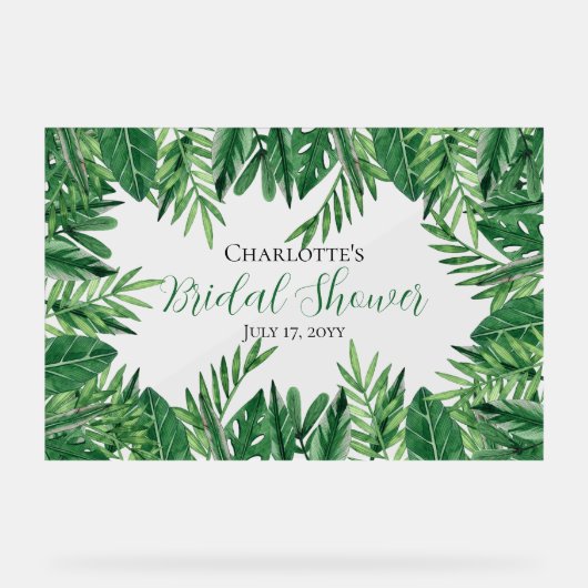 Feuilles tropicales exotiques verdure Shower de ma (Recto)