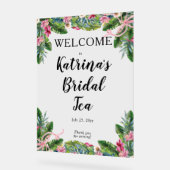 Feuilles Tropicales | Fête de Mariage Florale Rose (Angle)