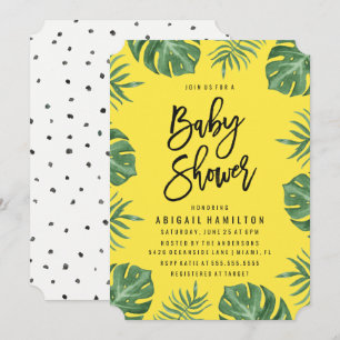 Feuilles Tropicales Invitation à une Baby Shower