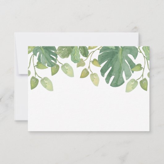 Feuilles Tropicales | Réponse de mariage verte et  (Dos)