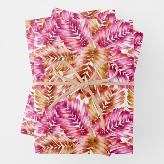 Feuilles tropicales roses (En situation)