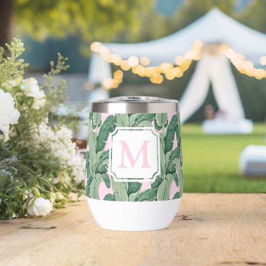 Feuilles tropicales roses et vertes | Cabane Monog (Mariage (pivoté))