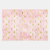 Feuilles tropicales vert aqua pêche (Devant 3)