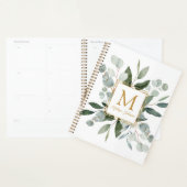 Feuilles tropicales vertes aquarelle Monogramme (Devant avec enveloppe)