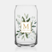 Feuilles tropicales vertes aquarelle Monogramme (Recto)