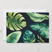 Feuilles tropicales vertes et invitations élégante (Dos)