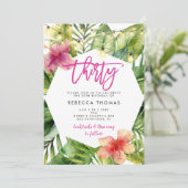 Feuilles tropicaux 30e anniversaire invitation (Debout devant)
